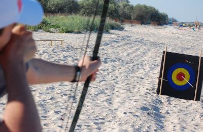 Download free shooting longbow arrow target sand image