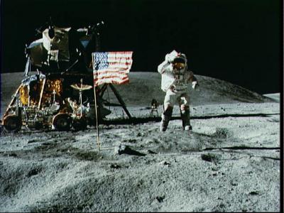 Download free flag rocket moon rover astronaut image