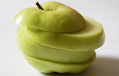 Download free green apple cut cut-off image