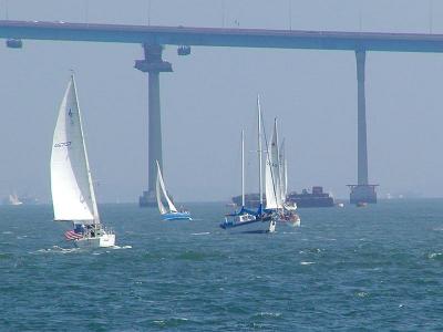 Download free sea boat bridge image